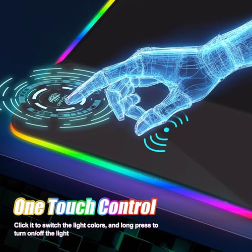 ToLuLu Wireless Charging RGB Gaming Mouse Pad, 15W LED Mouse Mat with 30W Charger, 14 Light Modes Large Mousepad Wrist Support, Non-Slip Rubber Base Desk Mat Computer PC Keyboard Pad XXL, Cool Black - color: Black