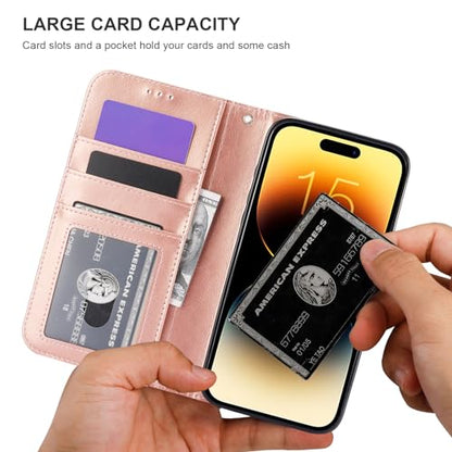 Bocasal for MagSafe Wallet Case Card Holder for iPhone 15 Pro Max Rose Gold - color: Rose Gold for MagSafe