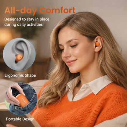 TOZO A1 Wireless Earbuds Bluetooth 5.3 Light Weight in Ear Headphones - color: Orange