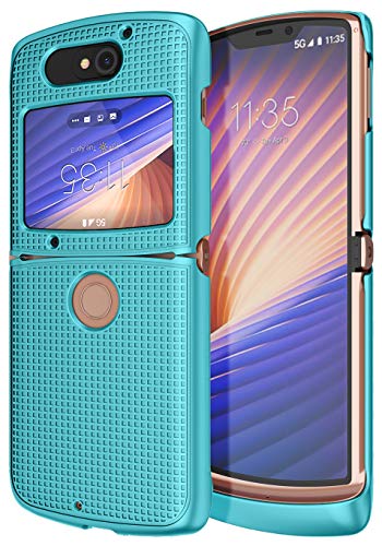 Grid Series for Motorola RAZR 5G (2020) Flip Phone Case - Teal Mint | Slim Hard Shell Cover, Satisfying Texture, Matte, For Moto XT2071 - color: Mint