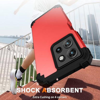 Phone Case for Motorola Moto G Power 2025/Moto G Play 5G 2025 Hard Cover Shockproof Soft Silicone Bumper Hybrid Three Layer Heavy Duty Grip Rugged Protective Cell GPower GPlay XT2515-1 Red - color: Red