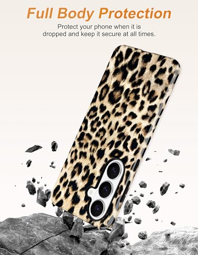 Magnetic Cheetah Case for Samsung Galaxy A16 5G, White | Compatible with MagSafe, Cute Leopard Print Design, TPU and PC Shockproof Protective Phone Cover for Women Girls - color: White Cheetah