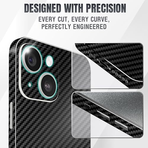 2Pcs Skin Wrap Compatible for iPhone 14 – Slim Decal Vinyl Protective Film for Sides & Back – Sleek Fit, Premium Look – Compatible with All iPhone 14 Cases - Carbon - color: Carbon
