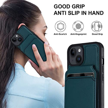 iCoverCase Wallet Case for iPhone 13 Pro Max/12 Pro Max Compatible with MagSafe, Magnetic Detachable Card Slots Holder PU Leather Kickstand Wireless Charging Case 6.7 Inch (Blackish Green) - color: Blackish Green