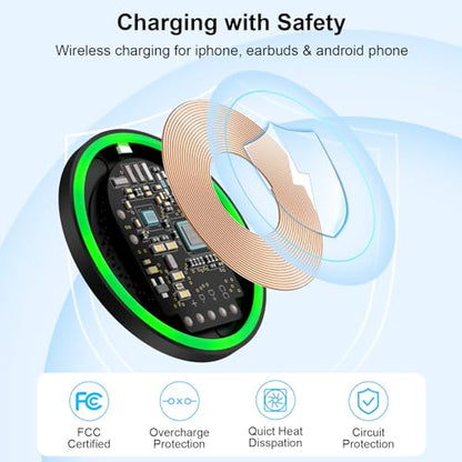 for Samsung S25 FE Wireless Charger Pad Fast Charging for Samsung Galaxy S25 Ultra Edge Plus Z Fold 7 Flip 7 6 S24 S23 S22 S21, 15W Wireless Charging Pad Android Phone Charger Mat for iPhone 17 Air 16 - color: Black