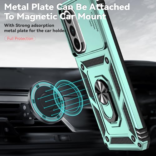 for Samsung Galaxy A36 5G Case with Slide Camera Cover HD Screen Protector [Military Grade 16ft. Drop Tested] Magnetic Ring Holder Kickstand Protective Phone Case for Galaxy A36 5G 2025, Dark Green - color: Dark Green w/ Slide Camera 2nd gen. Military Gra