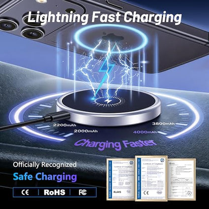 Car Phone Holder for Toyota Camry (2021-2023 2024), MagSafe Car Mount Charger, Magnetic Phone Holder, 15W Wireless Charging, Dashboard Phone Holder, 360° & Hands Free, 2022 Camry Interior Accessories - size: Toyota Camry | 2021-2024