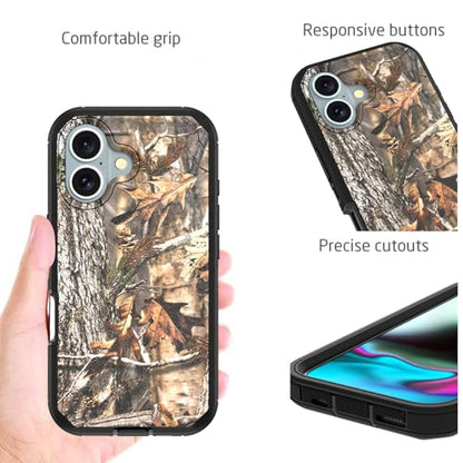 CoverON Rugged Designed for Apple iPhone 16 Case, Heavy Duty Constuction Military Grade A Etched Grip Hybrid Rigid Armor Skin Cover Fit iPhone 16 Phone Case - Camo - color: Camouflage