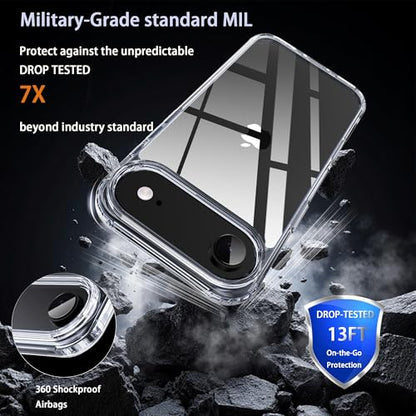for iPhone 17 air Case Transparent Phone Cover, [10 FT Military Grade Drop Protection] Slim Durable Shockproof Protective Bumper (Transparent, iPhone 17 air) - color: Transparent, size: iPhone 17 Air