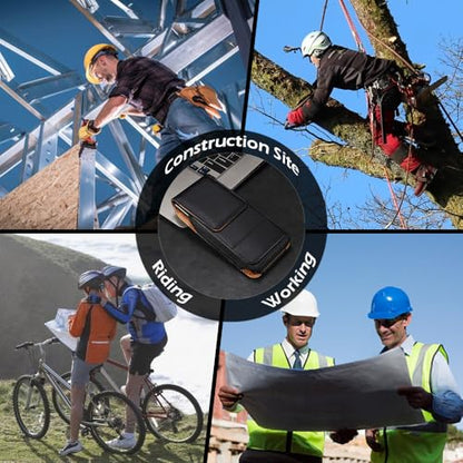 Universal Cell Phone Holster for Men Belt, Mobile Phone Belt Pouch, 6.1" Outdoor Travel Waist Bag Case with Belt Clip/Loop Credit Card Holder for iPhone 17/16/15/14/13/12 Samsung S26/S25/S24/S23/A41 - color: 6.1 Inch