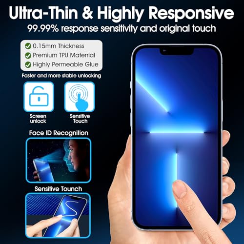 3 Pack TPU Screen Protector for iPhone 13 Pro Max / 14 Plus 6.7", Self-Healing HD Clear Soft Flexible Hydrogel Film - Scratch-Resistant, Bubble Free, Easy Installation - size: iPhone 13 Pro Max/14 Plus