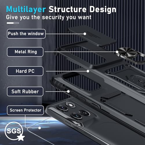 for Moto G Stylus 5G 2026/2025 Case Built in Slide Camera Cover - color: Black, size: Moto G Stylus 5G 2026/2025