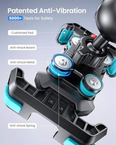 LOXP Anti-Shake Bike Phone Mount with 2026 Dual Vibration Dampener - color: Blue
