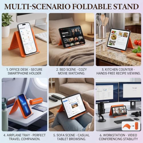 Flexible Silicone Phone Stand Foldable Adjustable Desk Holder for Travel