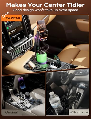 TAZENI 2-in-1 Cup Phone Holder for Car, with 2 Sizes Hollow Bases