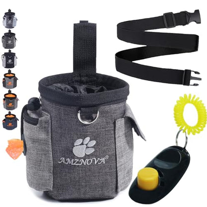 AMZNOVA Dog Treat Pouch Treatnow Dog Treat Bag, 3 Cups, Heather Coffee - color: Heather Coffee