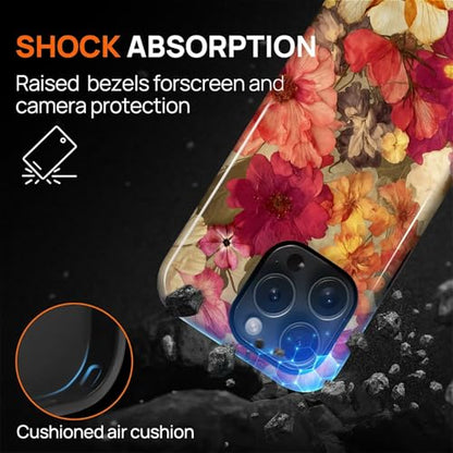 Case for iPhone 15 Pro, Shockproof Hybrid Protective Phone Case, Dual-Layer Drop Protection Anti-Scratch, Pressed Flower - color: Pressed Flower, size: iPhone 15 Pro