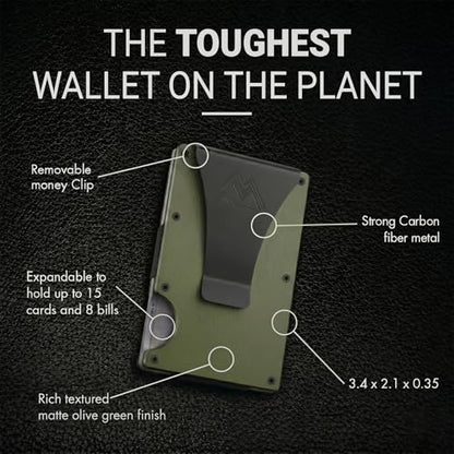 Mountain Voyage Minimalist Wallet for Men - Slim RFID Wallet, Scratch Resistant, Credit Card Holder & Money Clip, Easily Removable Money & Cards (Army Green) - color: Army Green