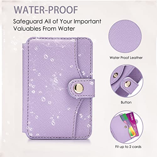 M-Plateau Slim Leather Phone Wallet Stick on With Adhesive Sticker - color: Lavender