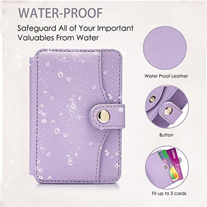 M-Plateau Slim Leather Phone Wallet Stick on With Adhesive Sticker - color: Lavender