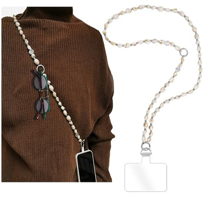 Phone Crossbody Strap, 2in1 Wrist Charm&Shoulder Lanyard,3Ways Usage free to Assembly and Disassembly Phone Strap with Tether Patches for Most Phones Bag Purse (L) - color: N