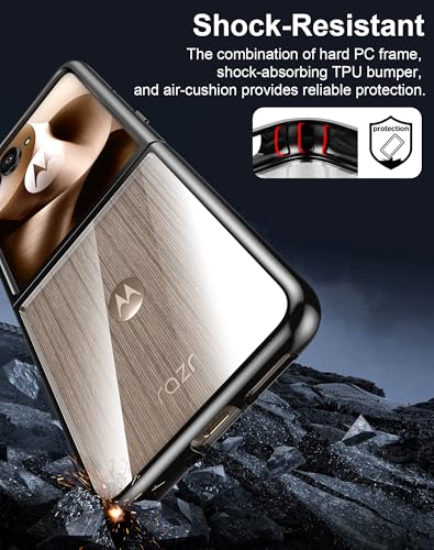 Cresee Case for Motorola Razr Ultra 2025/2026 - Crystal Clear Hard Back + Soft TPU Bumper Shockproof Cover Phone Case for Moto Razr Ultra 2025/2026 - Black Transparent - color: Black Transparent