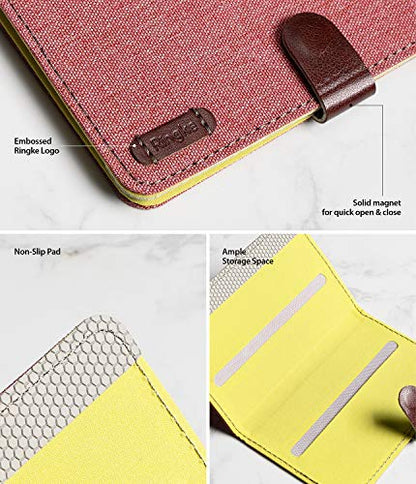 Ringke Flip Card Holder ID Adhesive 3M Premium Stick Fashion Multi-Card Slot Wallet Case Credit Card Cash Pouch Attachment Compatible with Most Smartphones, Android and More - Red - color: 1-Magnetic Red
