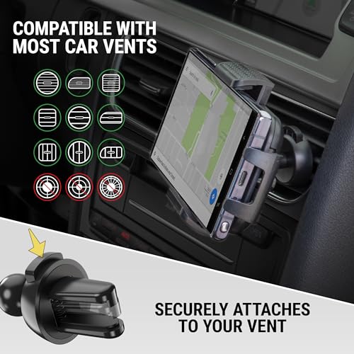 Scosche SUHVWDL-2XCES0 Universal Phone Mount, Rotatable Hands-Free Car Air Vent/Dashboard/Windshield Suction Cup Phone Holder Stand Compatible with iPhone 16/15/14/13/12 Series, Android (Pack of 2) - size: 2 Pack, style: Window / Dash / Console / Vent