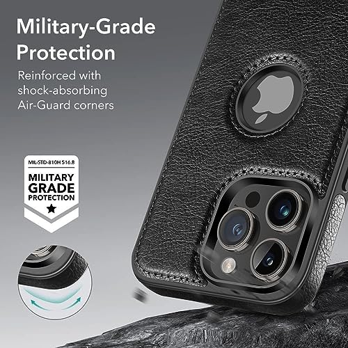 WTCASE Magnetic for iPhone 15 Pro Max Leather Case,Built-in Invisible Stand [Compatible with Magsafe] Protective Slim Kickstand Phone Cover Compatible with iPhone 15 Pro Max (2023) 6.7" (Black) - color: Black, size: iPhone 15 Pro Max-6.7"