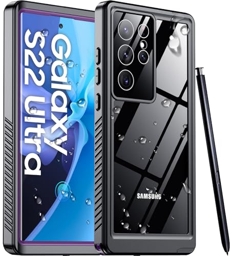 Designed for Samsung Galaxy S22 Ultra Case,Waterproof Built-in Lens & Screen Protector [Full Body Shockproof][Military Drop Proof][IP68 Underwater] Phone Case for S22 Ultra 5G-Purple (2022) - color: Purple/Clear, size: Samsung Galaxy S22 Ultra 6.8"