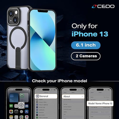CEDO Magnetic Kickstand Case for iPhone 13, MagSafe Compatible Black - size: iPhone 13