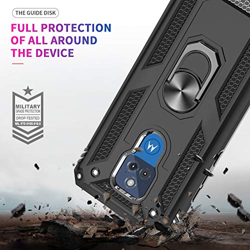 LeYi for Moto G Play 2021 Case: Heavy Duty Shockproof and Stand Black - color: Black, size: 6.5 inch (G Play 2021)