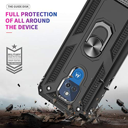LeYi for Moto G Play 2021 Case: Heavy Duty Shockproof and Stand Black - color: Black, size: 6.5 inch (G Play 2021)