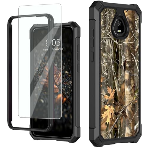 for Schok Volt Sv67q Sv67332 Case with Screen Protector, Military Grade Drop Protection, Dual Layer Hybrid Shockproof Protection TPU Phone Case for Schok Volt Sv67q, Camouflage Wood - color: Camouflage Wood