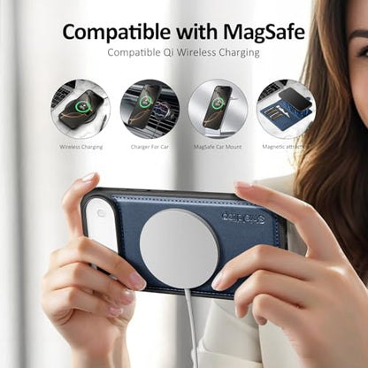 Shieldtop Compatible with MagSafe iPhone 17 Air Wallet Case,Blue | 2 in 1 Detachable Magnetic,Credit Card Holder Slots,RFID Blocking,PU Leather,Kickstand,Flip Folio Phone Cover for Men & Women - color: Blue, size: iPhone 17 Air - 6.6"