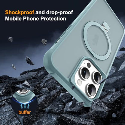 SKYLMW Compatible with iPhone 14 Pro Case with Stand,Blue | iPhone 14 Pro Phone Case 6.1",Magnetic Ring Stand,Compatible with MagSafe,Military-Grade Protection,Great Grip Feeling - color: Blue, size: Iphone 14 Pro