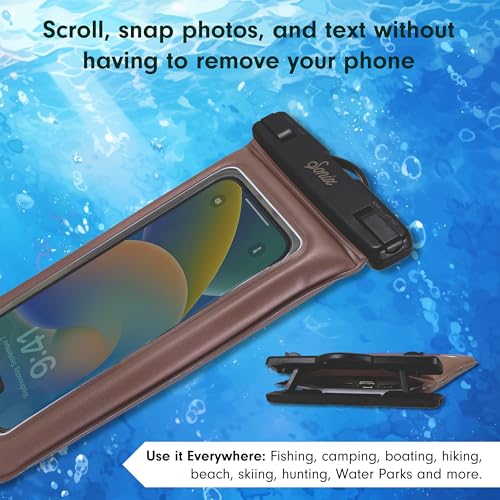 Sonix Waterproof Phone Pouch - Floating Phone Case Dry Bag w/Crossbody Lanyard - Beach Cruise Travel Essentials - Compatible w/All Devices, Touchscreen Friendly | Mocha - color: Mocha