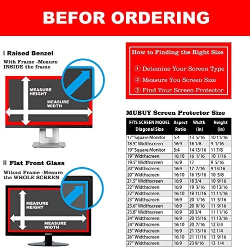 2 Pack 23 inch Anti Glare Matte Computer Screen Protector for 16:9 Monitor,Computer Screen Cover Compatible 23" Sceptre/Acer/ASUS/Dell/LG/AOC/KOORUI/SAMSUNG/HP Desktop Anti fingerprint Anti scratch - size: 23 inch