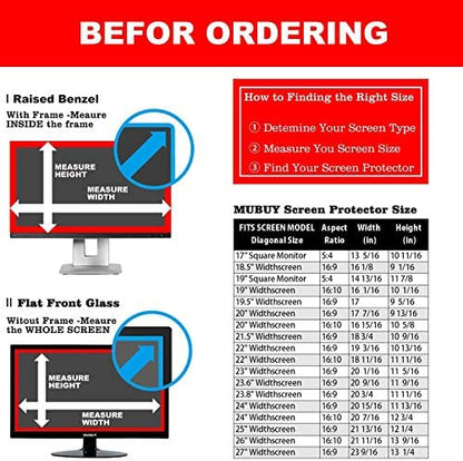 2 Pack 23 inch Anti Glare Matte Computer Screen Protector for 16:9 Monitor,Computer Screen Cover Compatible 23" Sceptre/Acer/ASUS/Dell/LG/AOC/KOORUI/SAMSUNG/HP Desktop Anti fingerprint Anti scratch - size: 23 inch