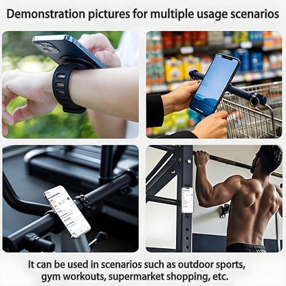 Gym Fitness MagSafe Phone Mount , Magnetic Bar Mount, Adjustable Strap, Compatible with Gym Equipment, Stroller, Shopping Cart, Exercise Bikes, Steering Wheel. for iPhone 16pro Max,15, 14, 13 Series