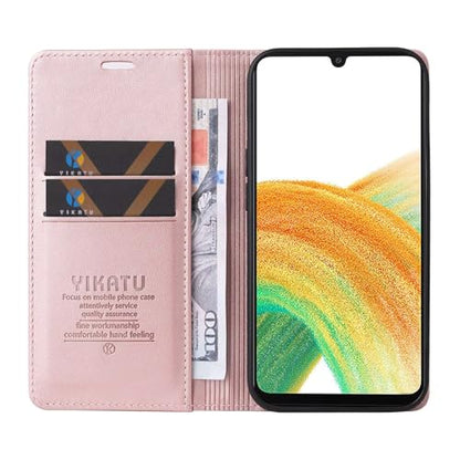 Compatible with Samsung Galaxy A23 Wallet Case PU Leather Flip Folio Case with Card Holder Magnetic Closure Shockproof Protective Phone Cover Rose Gold - color: Rose Gold, size: Samsung A23