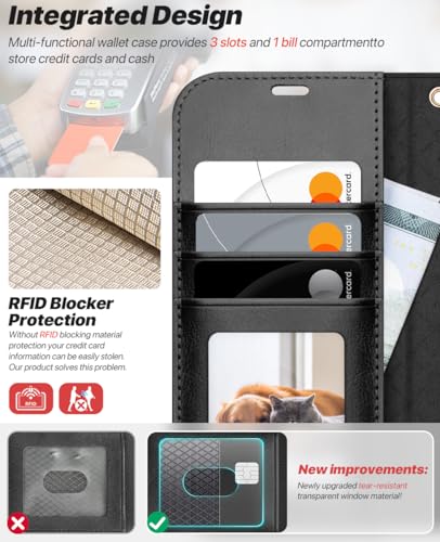 OCASE for iPhone 17 Detachable Wallet Case with Card Holder, 2 in 1 PU Leather Flip Folio with RFID Blocking Stand Wrist Strap Shockproof Phone Cover 6.3 Inch 2025, Black - color: Black, size: iPhone 17