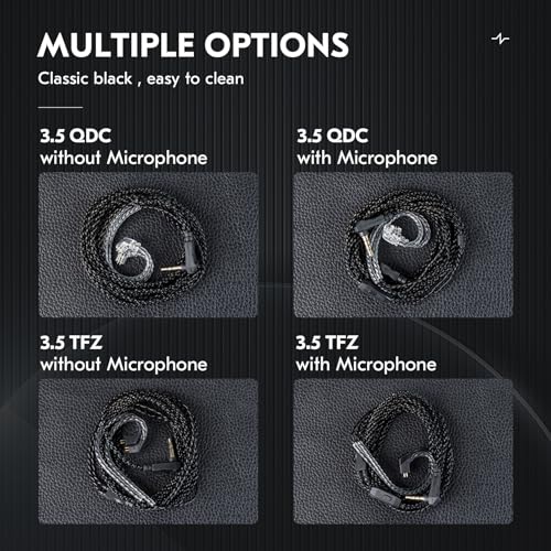 H HIFIHEAR CCZ DC03 2M Long IEM Cable with Mic,TFZ 3.5MM, with Mic