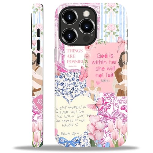 Case Designed for iPhone 14 Pro, Hybrid 2-Layer Case, Military-Grade Protection Durable Shockproof Anti-Scratch Phone Case, Pink Blue Jesus Collage - color: A Pink Blue Jesus Collage, size: Iphone 14 Pro