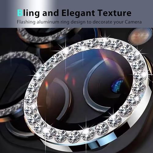 Zeking (2 Set) Bling Camera Lens Protector Compatible with Motorola Razr Fold 5G, Glitter Bling Sparkly 9H Tempered Glass Protector Metal Individual Ring (Bling-Silver) - color: BlingGold