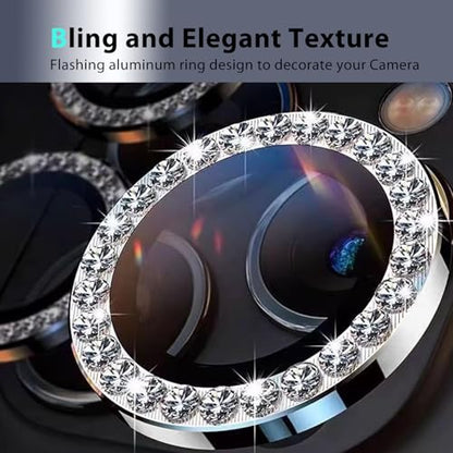 Zeking (2 Set) Bling Camera Lens Protector Compatible with Motorola Razr Fold 5G, Glitter Bling Sparkly 9H Tempered Glass Protector Metal Individual Ring (Bling-Black) - color: BlingBlack