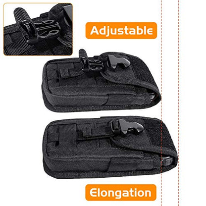 Tactical Cell Phone Holster Pouch, Smartphone Pouch Phone Case Molle Attachment Belt Holder Waist Bag for 4.7"-6.9" with US Flag Patch and Gear Clip for iPhone 17 Pro/16 Pro - color: Tan