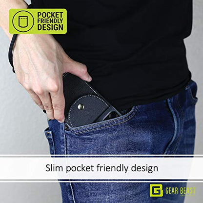 Cell Phone Wallet for Back of Phone with Wrist Strap, Stick On Wallet Credit Card ID Holder with RFID Protection Compatible with iPhone, Galaxy & Most Smartphones and Cases - color: Charcoal Gray