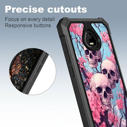 for Schok Volt Sv67q Sv67332 Case with Screen Protector, Military Grade Drop Protection, Dual Layer Hybrid Shockproof Protection TPU Phone Case for Schok Volt Sv67q, Three Skulls - color: Three skulls