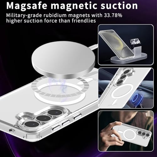 Lunivop for Samsung Galaxy s25 Case Hard [Compatible with Magsafe Wireless Charging] Yellowing Resistant Magnetic Cover Clear para S 25 6.2'' 5G 2025 Rugged Best Phone Cases Clear - color: Clear, size: Compatible with Samsung Galaxy S25